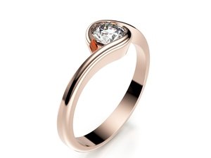 Zásnubný prsteň LOVE 056 ružové zlato 14kt