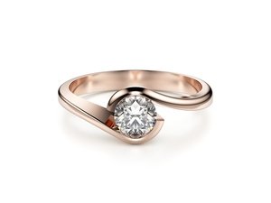 Zásnubný prsteň LOVE 056 ružové zlato 14kt