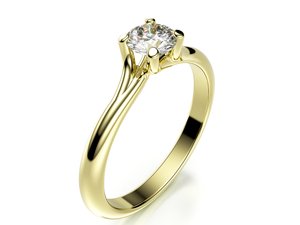 Zásnubný prsteň LOVE 076 žlté zlato 14kt
