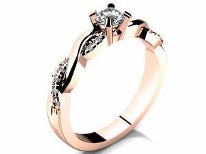 Zásnubný prsteň LOVE 084 ružové zlato 14kt