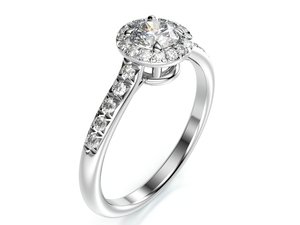 Zásnubný prsteň LOVE 091 biele zlato