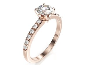 Zásnubný prsteň LOVE 094 ružové zlato 14kt