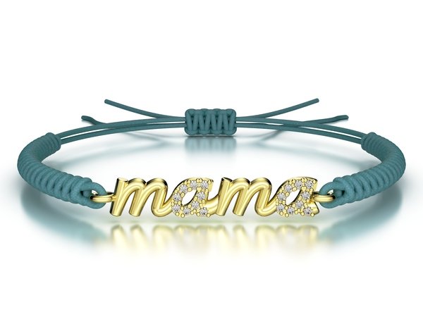 Náramok šnúrkový Mama s kamienkami