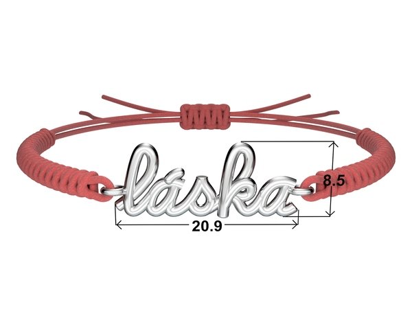 Náramok šnúrkový Láska